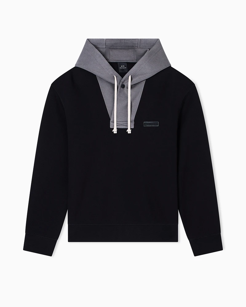 Armani Exchange - Contrast hoodie, Man, Black, Size: M