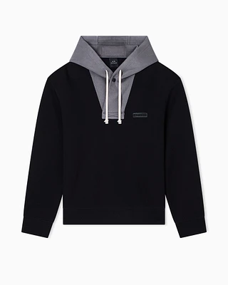 Armani Exchange - Contrast hoodie, Man, Black, Size: M