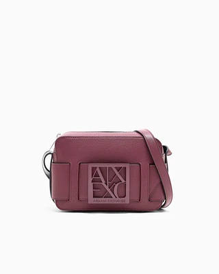 Armani Exchange - Crossbody bag with logo, Woman, Burgundy, Size: TU