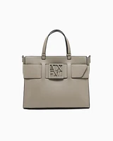 Armani Exchange - Large tote bag with double handles and shoulder strap, Woman, Brown, Size: TU