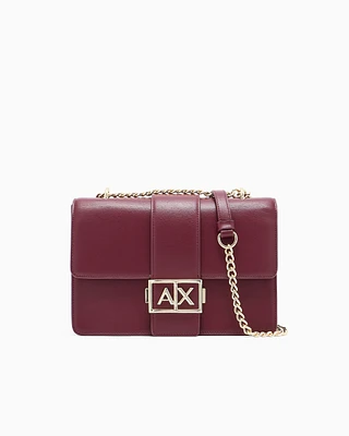 Armani Exchange - Shoulder bag with metal logo, Woman, Burgundy, Size: TU