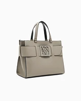 Armani Exchange - Large tote bag with double handles and shoulder strap, Woman, Brown, Size: TU