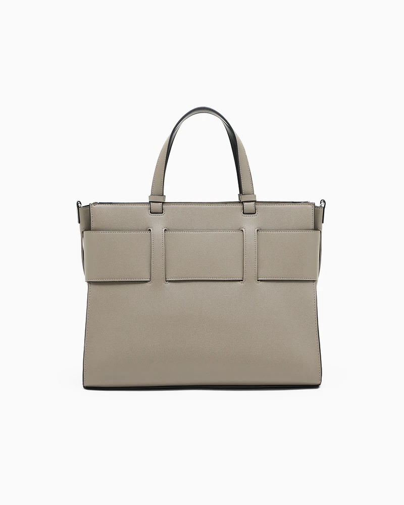 Armani Exchange - Large tote bag with double handles and shoulder strap, Woman, Brown, Size: TU