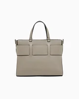 Armani Exchange - Large tote bag with double handles and shoulder strap, Woman, Brown, Size: TU