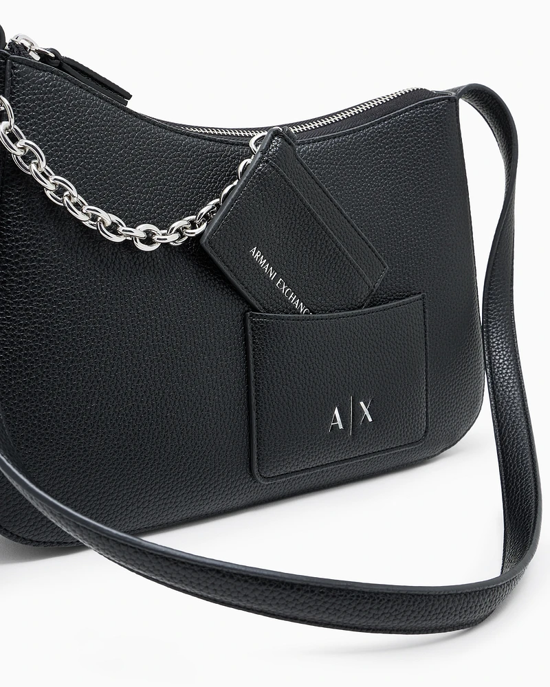 Armani Exchange - Shoulder bag with card holder, Woman, Black, Size: TU