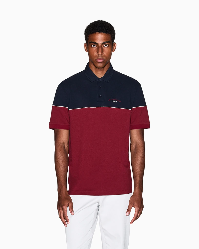 Armani Exchange - Regular fit two-tone polo, Man, Blue, Size: M