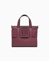 Armani Exchange - Medium tote bag with double handles and shoulder strap, Woman, Burgundy, Size: TU
