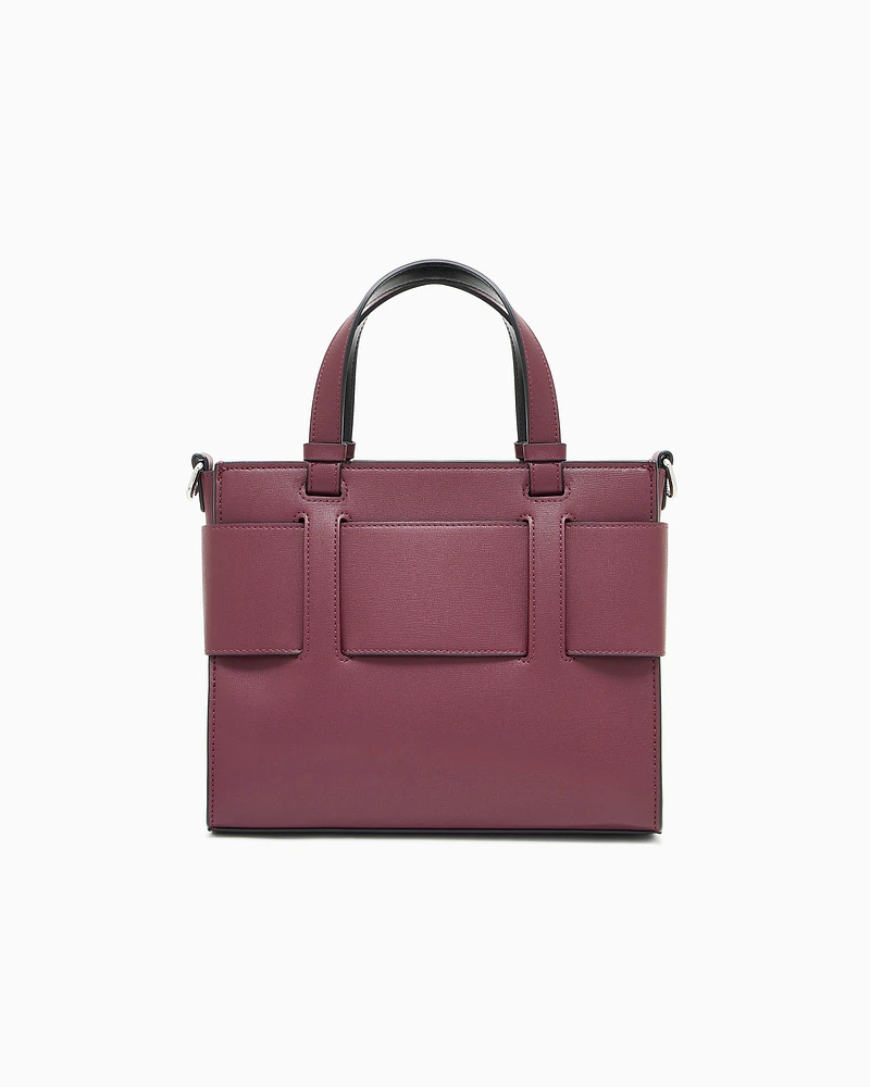Armani Exchange - Medium tote bag with double handles and shoulder strap, Woman, Burgundy, Size: TU