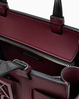 Armani Exchange - Medium tote bag with double handles and shoulder strap, Woman, Burgundy, Size: TU