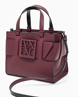 Armani Exchange - Medium tote bag with double handles and shoulder strap, Woman, Burgundy, Size: TU