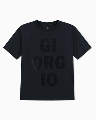 Armani Exchange - Relaxed Fit T-Shirts, Woman, Black, Size: