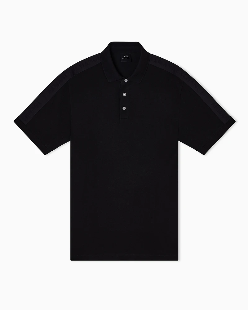 Armani Exchange - Regular fit polo with contrasting tape, Man, Black, Size: