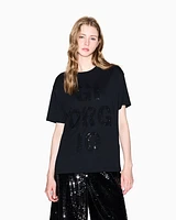 Armani Exchange - Relaxed Fit T-Shirts, Woman, Black, Size: