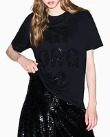 Armani Exchange - Relaxed Fit T-Shirts, Woman, Black, Size:
