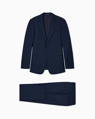 Emporio Armani - Single-breasted suit a Prince of Wales check tropical light wool, Man, Blue, Size: