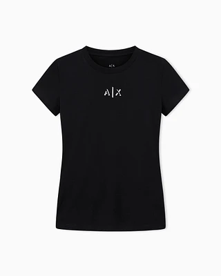Armani Exchange - Slim Fit T-Shirts, Woman, Black, Size: