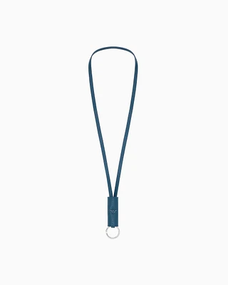 Emporio Armani - ASV regenerated Saffiano lanyard keyring, Man, Blue, Size: TU