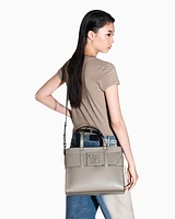 Armani Exchange - Large tote bag with double handles and shoulder strap, Woman, Brown, Size: TU