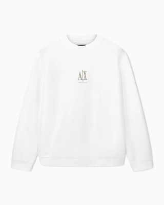 Armani Exchange - Crewneck sweatshirt with embroidered logo, Man, White, Size: