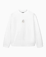Armani Exchange - Crewneck sweatshirt with embroidered logo, Man, White, Size: