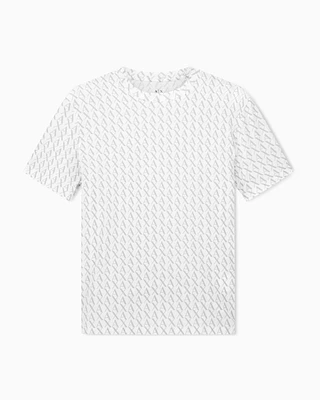 Armani Exchange -  Regular fit monogram logo t-shirt, Man, White, Size: