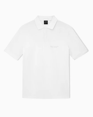 Armani Exchange - Regular fit polo shirt with tone-on-tone logo, Man, White, Size: