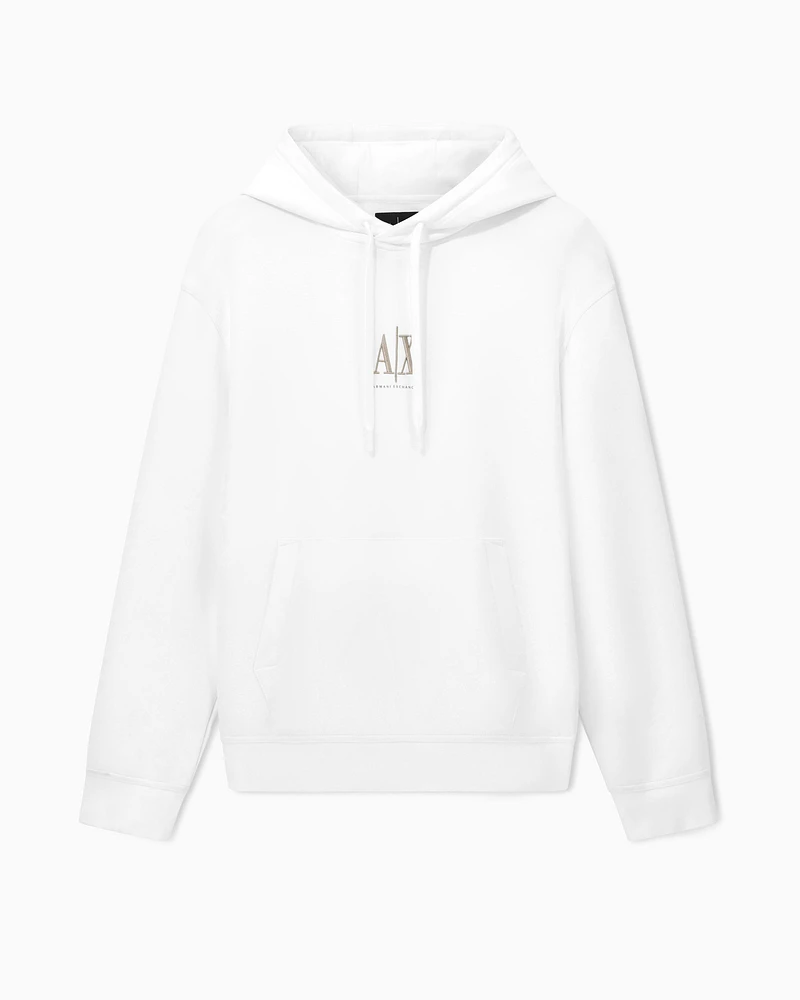 Armani Exchange - Hoodie with embroidered logo, Man, White, Size: