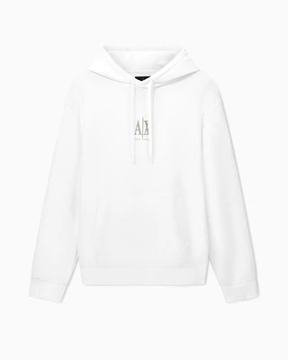 Armani Exchange - Hoodie with embroidered logo, Man, White, Size:
