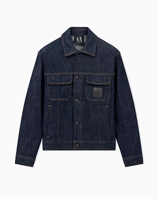 Armani Exchange - Denim Jackets, Man, Blue, Size: