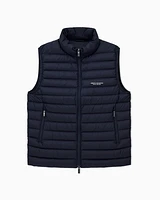 Armani Exchange - Full zip sleeveless down jacket, Man, Navy_blue, Size: