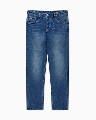 Armani Exchange - Straight Jeans, Man, Blue, Size: