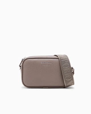 Emporio Armani - Deer-print camera case with shoulder strap, Woman, Camel, Size: TU