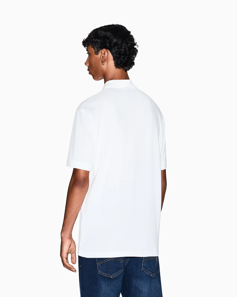 Armani Exchange - Regular fit polo shirt with tone-on-tone logo, Man, White, Size: