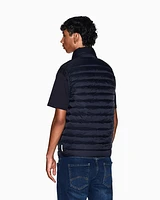Armani Exchange - Full zip sleeveless down jacket, Man, Navy_blue, Size: