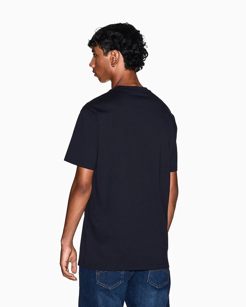 Armani Exchange - Regular fit T-shirt with logo, Man, Navy Blue, Size: