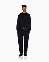 Armani Exchange - Crewneck Sweatshirt with Logo Bands, Man, Black, Size: