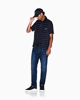 Armani Exchange - Full zip sleeveless down jacket, Man, Navy_blue, Size: