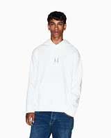 Armani Exchange - Hoodie with embroidered logo, Man, White, Size: