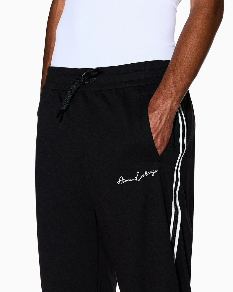 Armani Exchange - Logo Signature Joggers, Man, Black, Size: