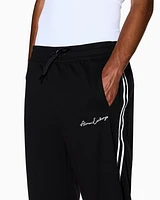 Armani Exchange - Logo Signature Joggers, Man, Black, Size:
