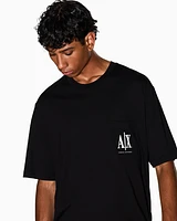 Armani Exchange - Regular fit T-shirt with pocket and logo, Man, Black, Size: