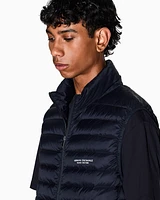 Armani Exchange - Full zip sleeveless down jacket, Man, Navy_blue, Size: