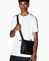 Armani Exchange - Flat crossbody bag with external pocket, Man, Black, Size: TU