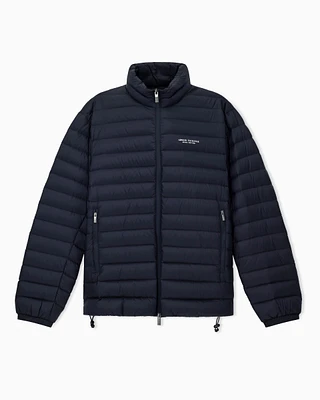 Armani Exchange - Quilted full zip down jacket, Man, Navy_blue, Size: