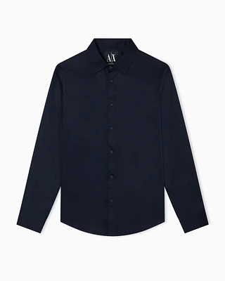 Armani Exchange - Regular fit cotton shirt, Man, Navy_blue, Size: