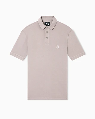 Armani Exchange - Regular fit cotton polo with logo, Man, Beige, Size: