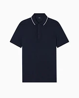 Armani Exchange - Slim fit polo with button insert, Man, Navy Blue, Size: