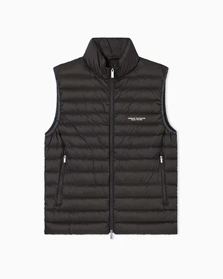 Armani Exchange - Full zip sleeveless down jacket, Man, Brown, Size:
