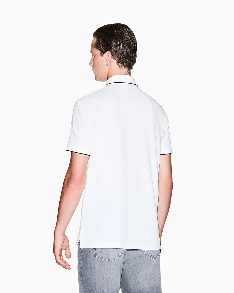 Armani Exchange - Slim fit polo with button insert, Man, White, Size: