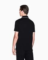 Armani Exchange - Slim fit polo with button insert, Man, Black, Size: